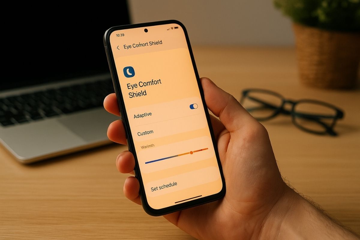 Do chế độ Eye Comfort Shield đang được bật