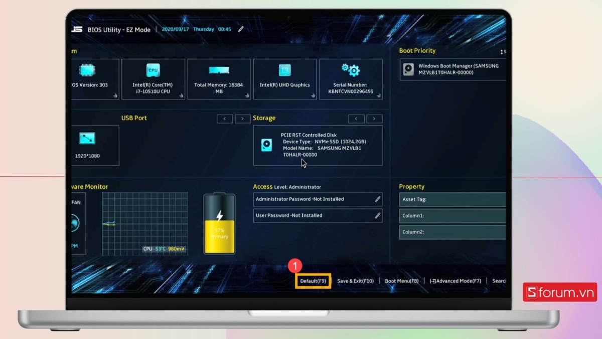 khắc phục máy tính asus không kết nối được wifi bằng thiết lập bios - bước 7
