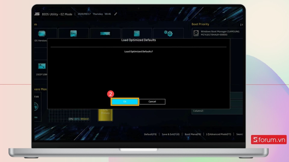 khắc phục máy tính asus không kết nối được wifi bằng thiết lập bios - bước 8