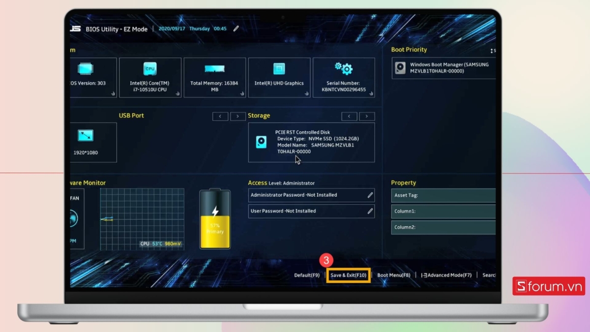 khắc phục máy tính asus không kết nối được wifi bằng thiết lập bios - bước 9