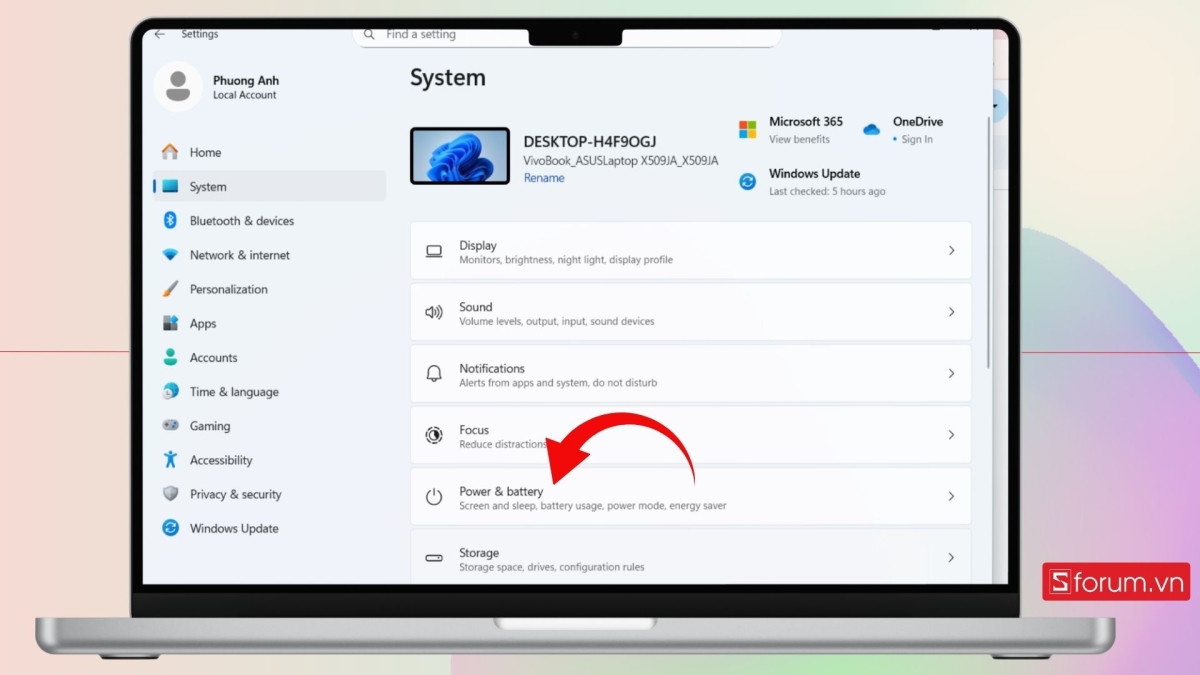 Tắt chế độ tiết kiệm Pin khắc phục máy tính asus không kết nối được wifi - bước 2