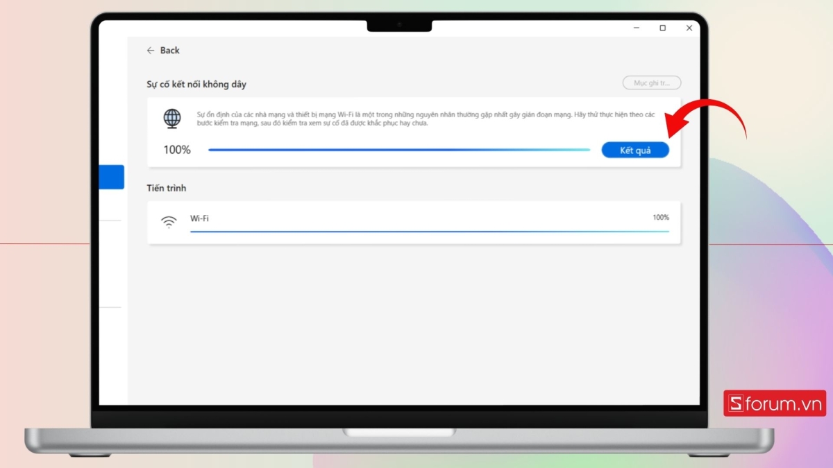 khắc phục máy tính asus không kết nối được wifi bằng chạy Wireless Diagnosis - bước 5