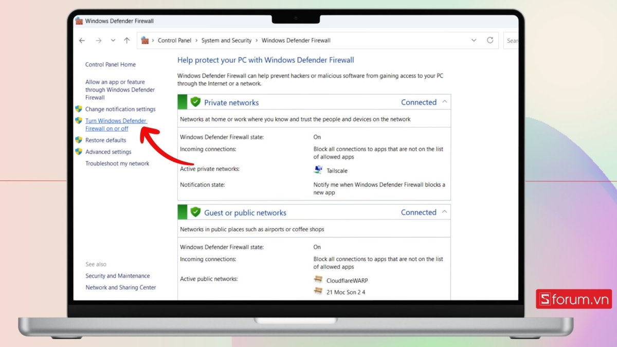Tắt firewall hoặc phần mềm diệt virus tạm thời bước 4