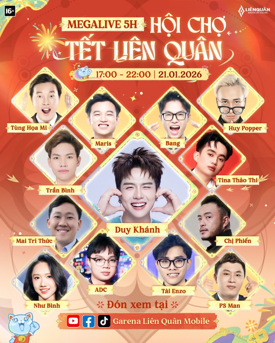 Dàn khách mời có mặt trong phiên livestream của Liên Quân Mobile 2026