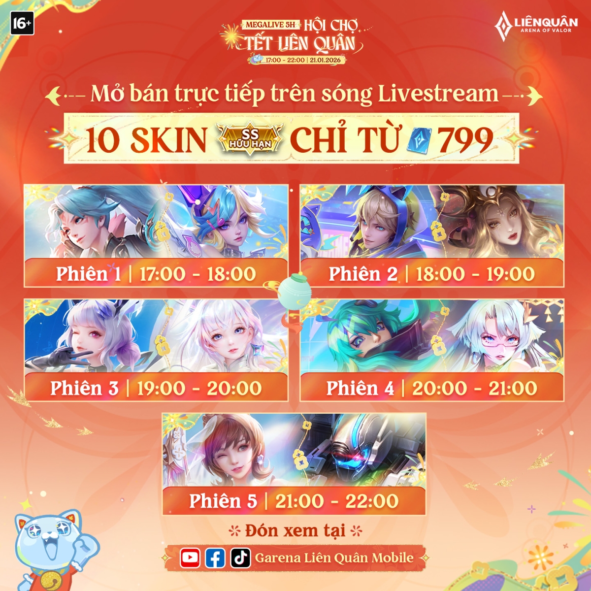 Mở bán trực tiếp 10 skin SS hữu hạn chỉ từ 799 Quân Huy