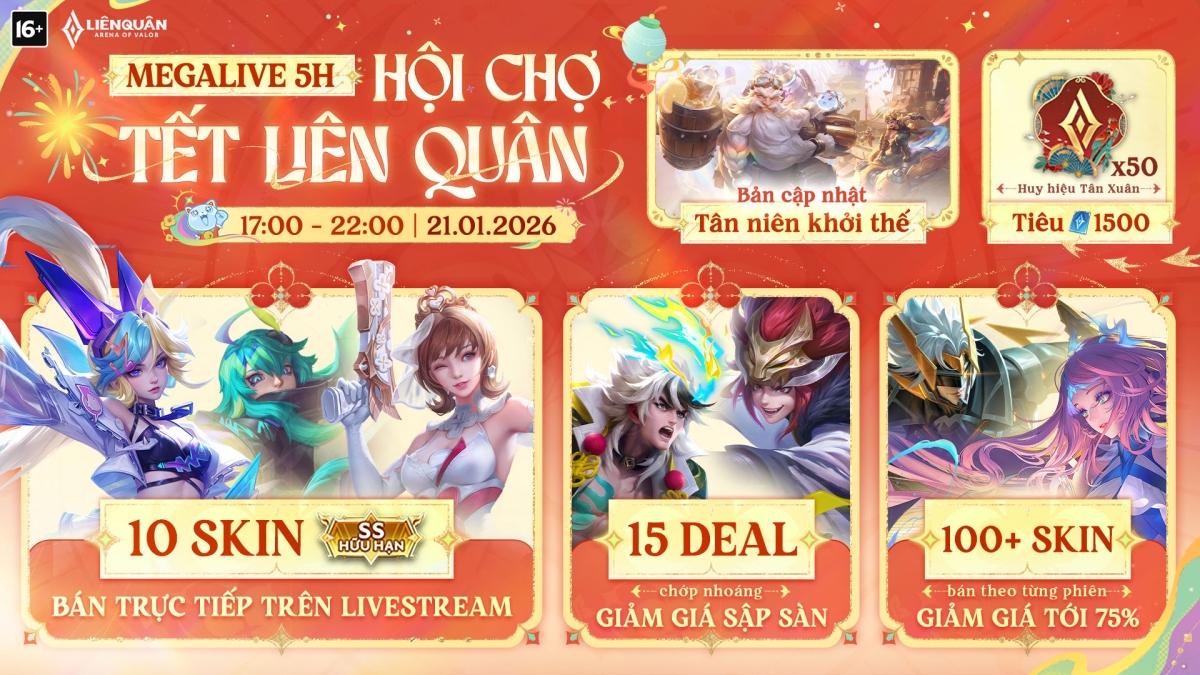 Megalive Hội Chợ Tết Liên Quân 2026 có gì hấp dẫn? Cách xem và săn sale với giá hời