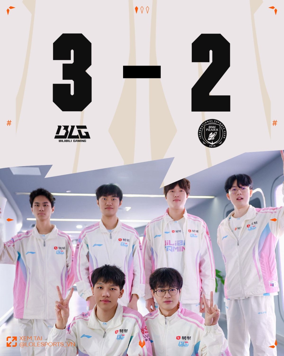 BLG giành chiến thắng trước BFX với tỷ số 3-2