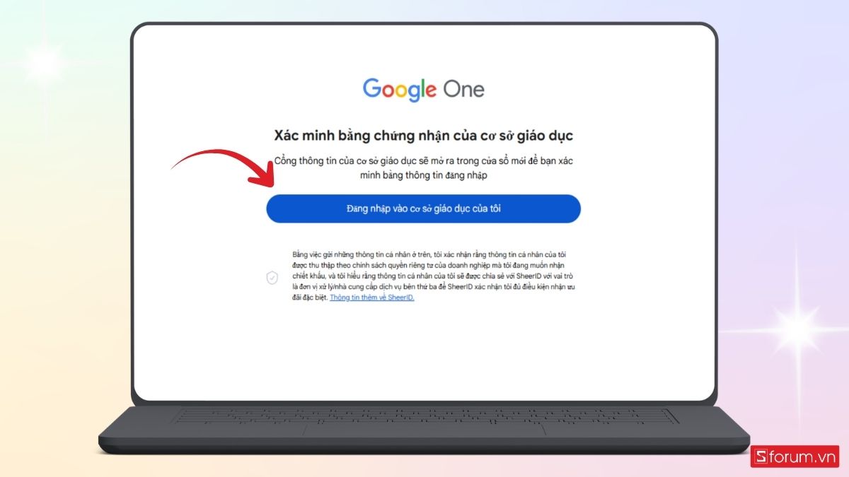 Đăng nhập vào gmail liên kết với trường học của bạn