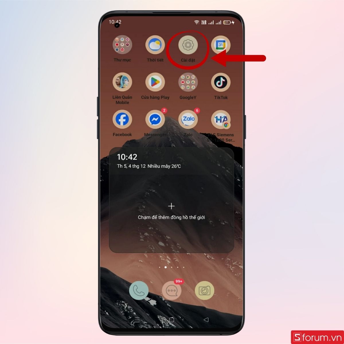 Sử dụng chạm 2 lần khi nút nguồn điện thoại OPPO bị lún - bước 1