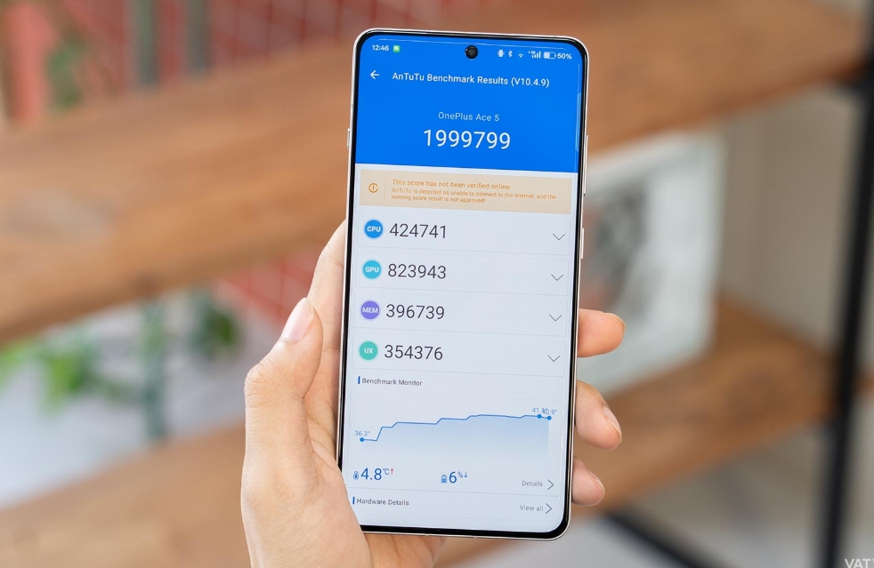 OnePlus Ace 5 đạt 1,999,799 điểm AnTuTu