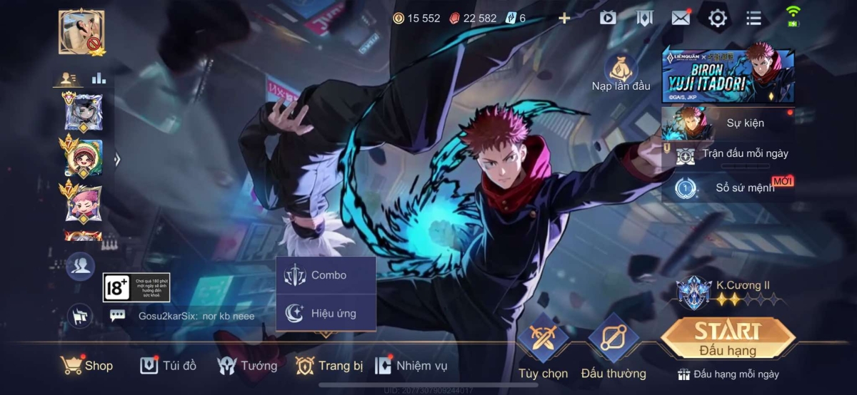 Vào trang chủ của game