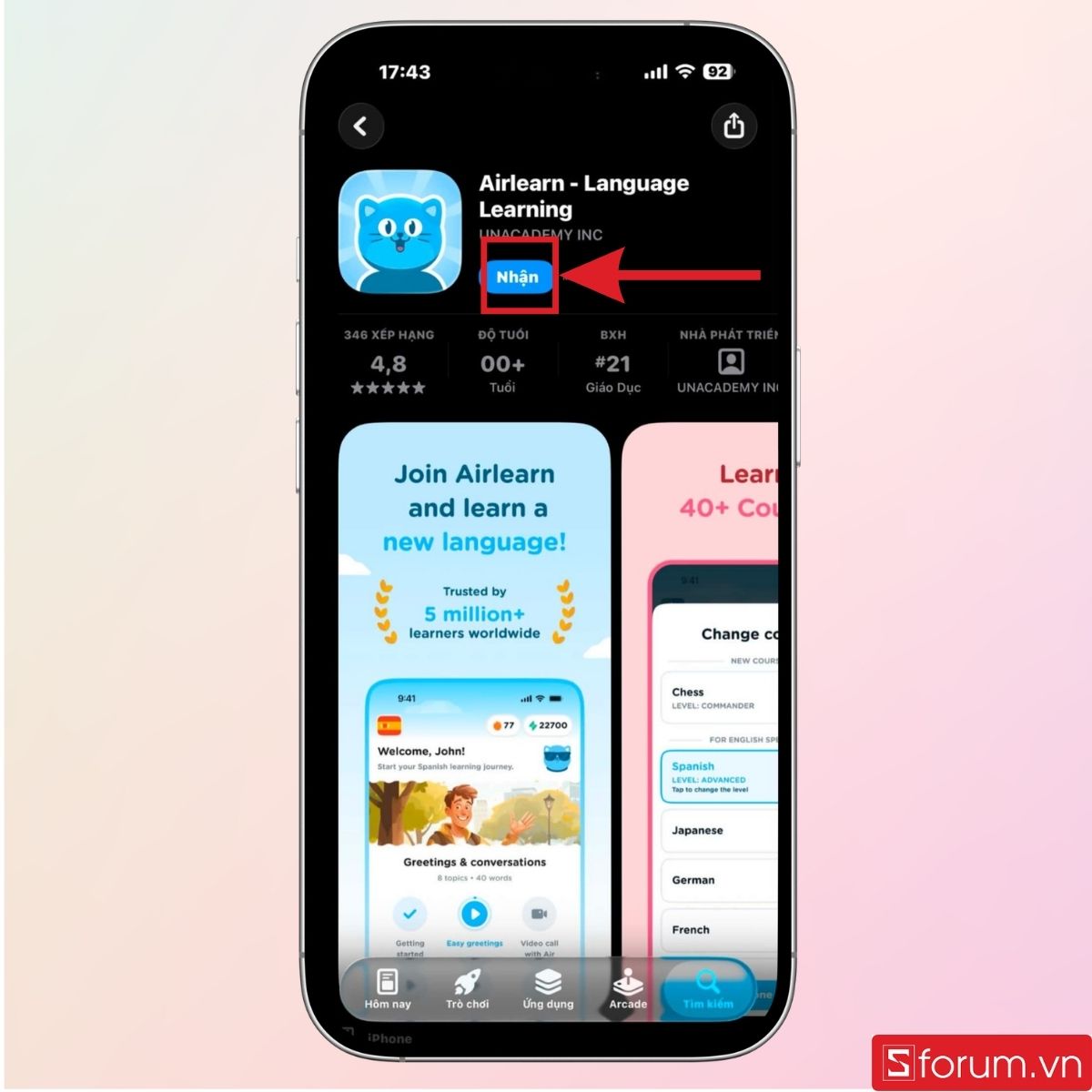Tải ứng dụng Airlearn trên điện thoại