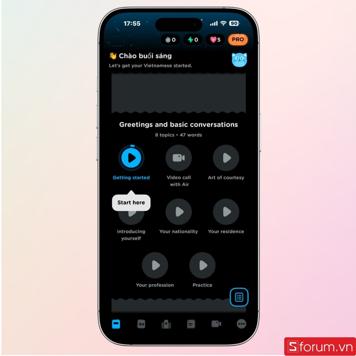 Setting mục tiêu học cơ bản ban đầu