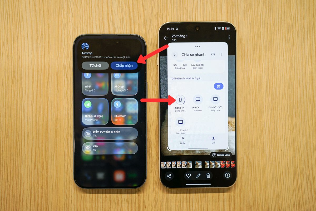 Chấp nhận ảnh trên iPhone và hoàn tất quá trình gửi ảnh