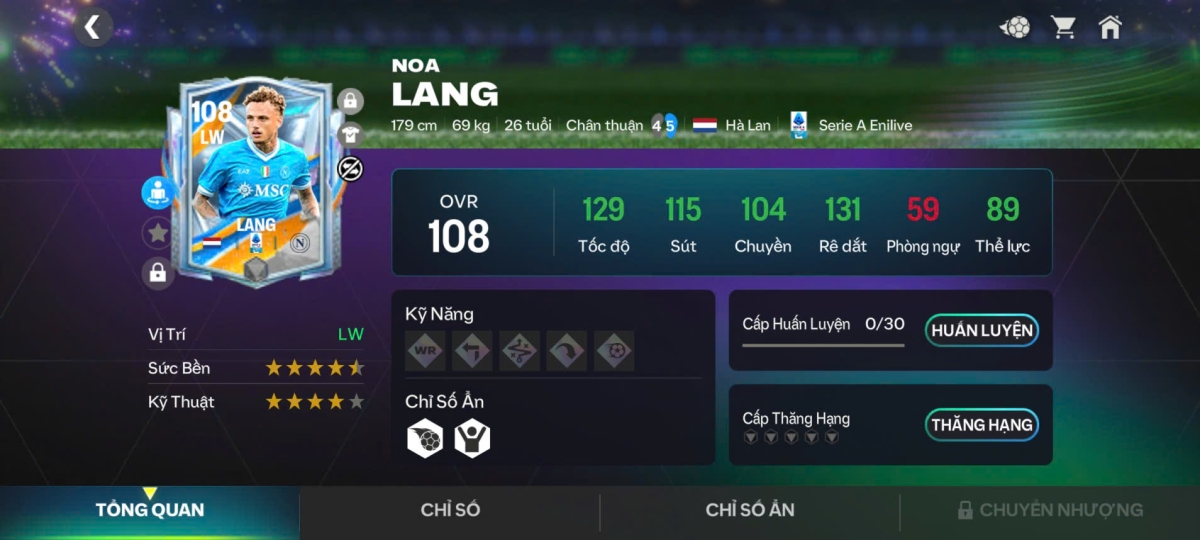 Nên kiểm tra kỹ năng toàn diện của cầu thủ