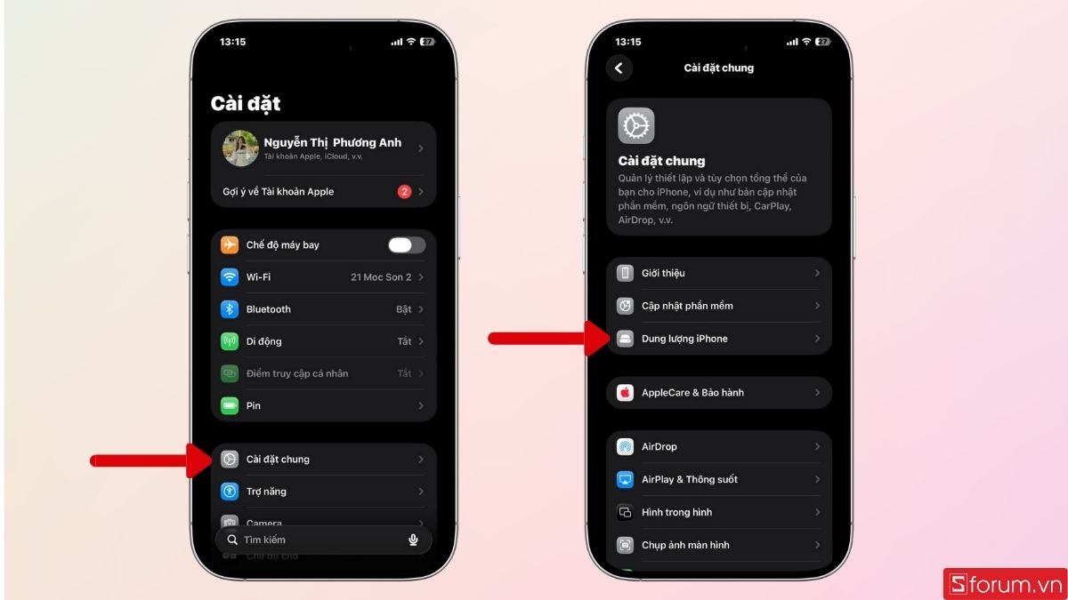 Kiểm tra Dung lượng iPhone