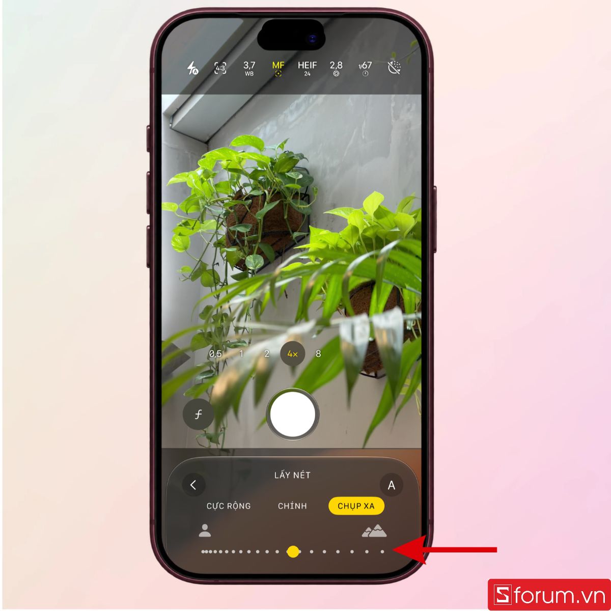Điều chỉnh mức độ lấy nét phù hợp
