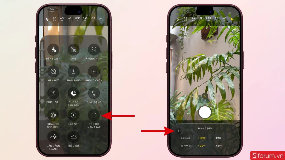 Tùy chỉnh định dạng ảnh
