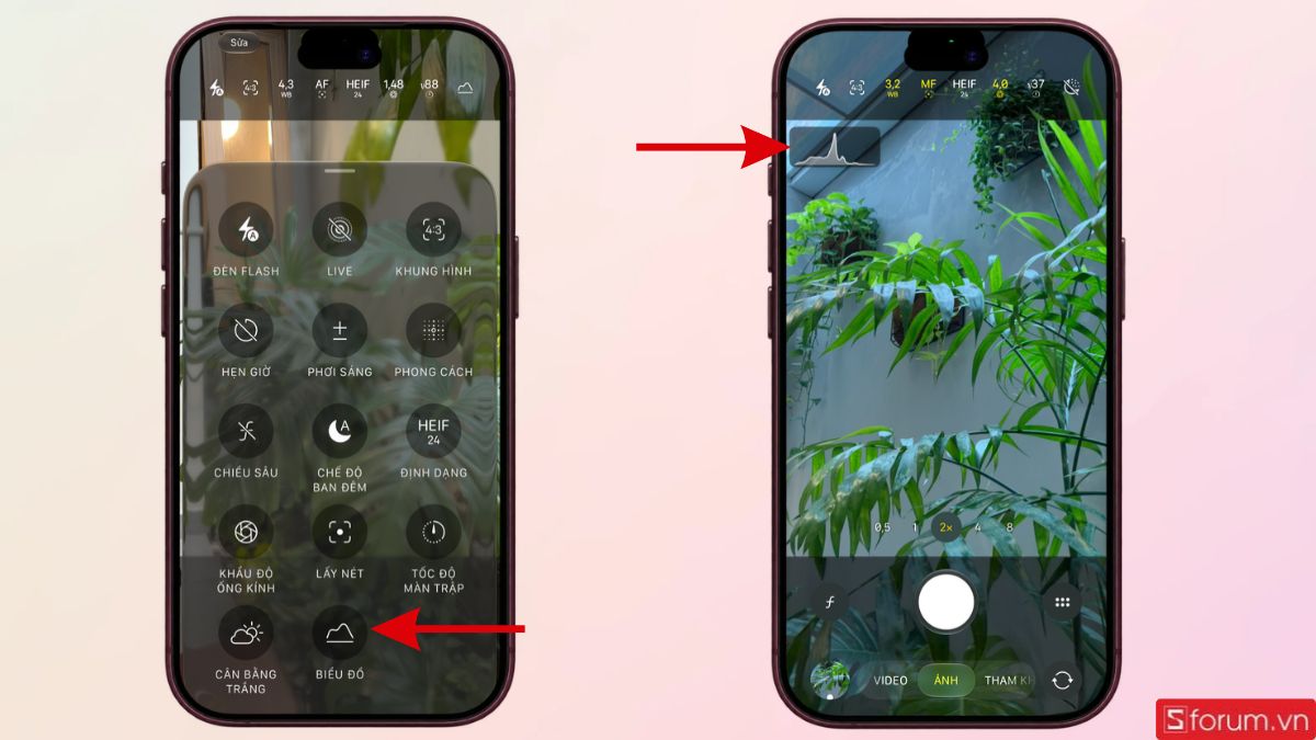 Tính năng biểu đồ trên Camera iPhone 18 Pro Max