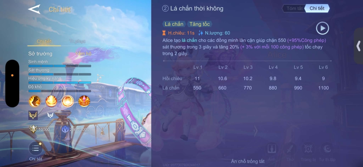 Chiêu 2 - Lá chắn thời không