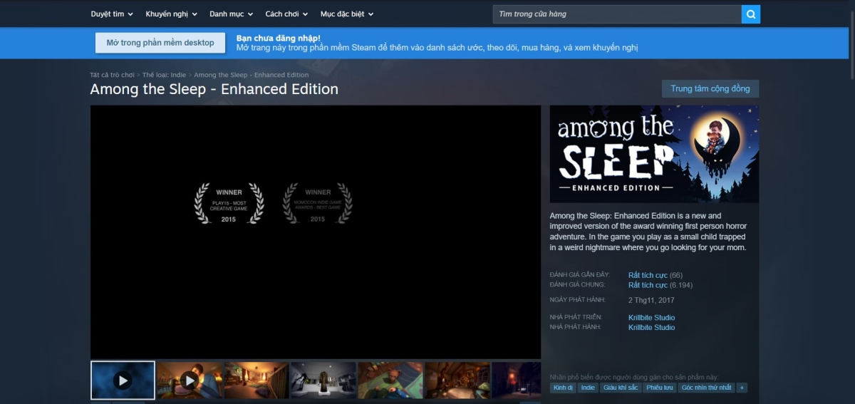Tải Among The Sleep trên cửa hàng trực tuyến