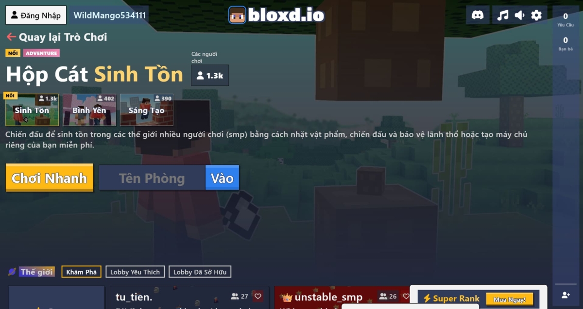 Chế độ sinh tồn có gameplay khá thú vị