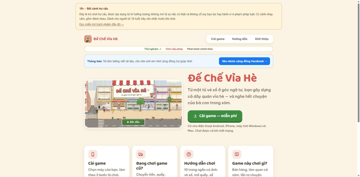 Tải game trên giao diện chính