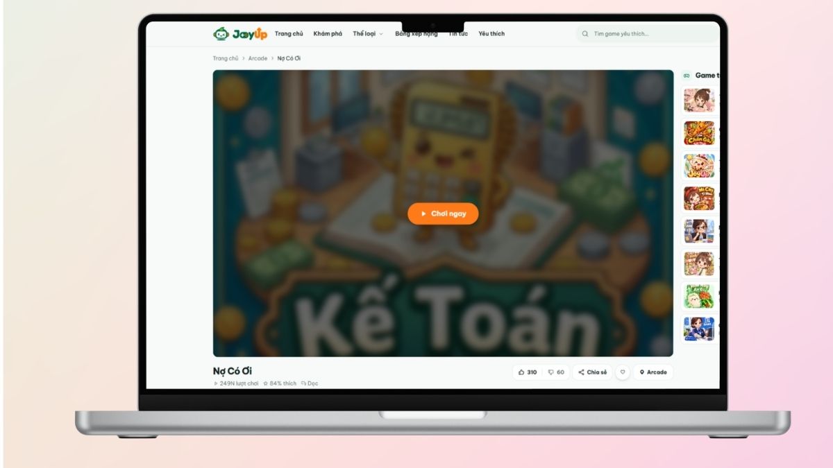 Mở trang game Nợ Có Ơi