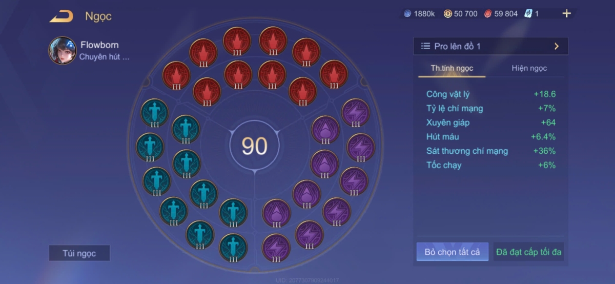 Bảng ngọc phù hợp nhất cho Flowborn