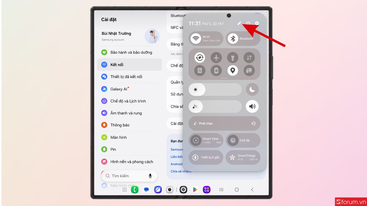 Nhấn vào biểu tượng cây bút chì