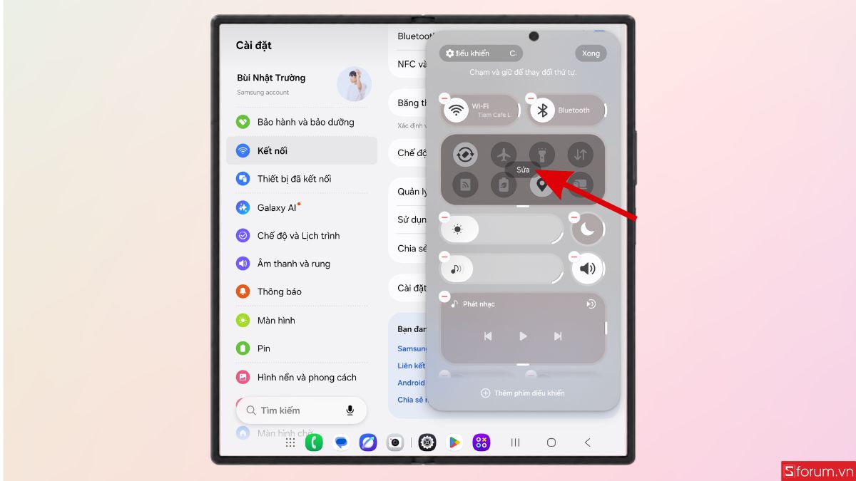Nhấn chọn mục Sửa