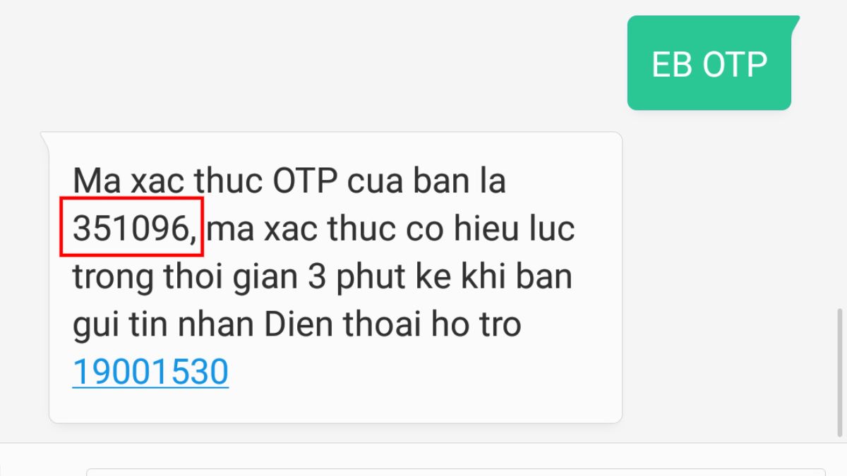 Nhận mã OTP qua tin nhắn