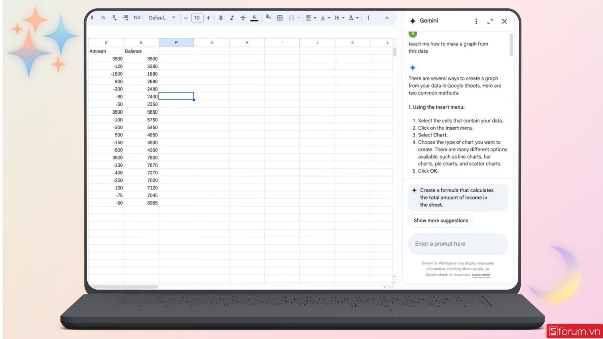 Những mẹo hay nên sử dụng với Gemini trong Google Sheets