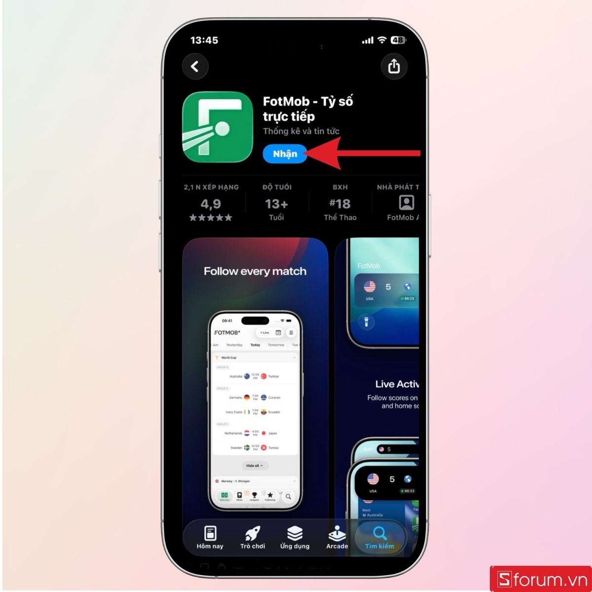 Tải ứng dụng FotMob về điện thoại iPhone trên App Store