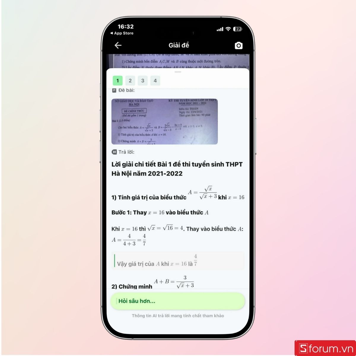 Hệ thống sẽ trả kết quả về ngay lập tức