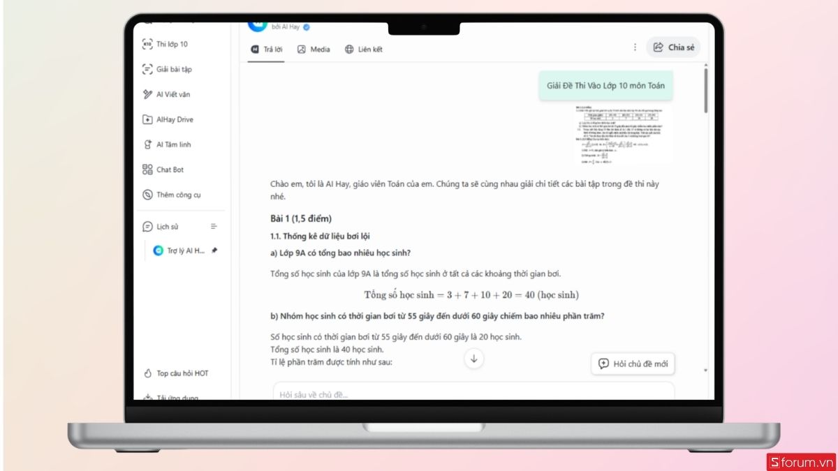 Xem kết quả cuối cùng