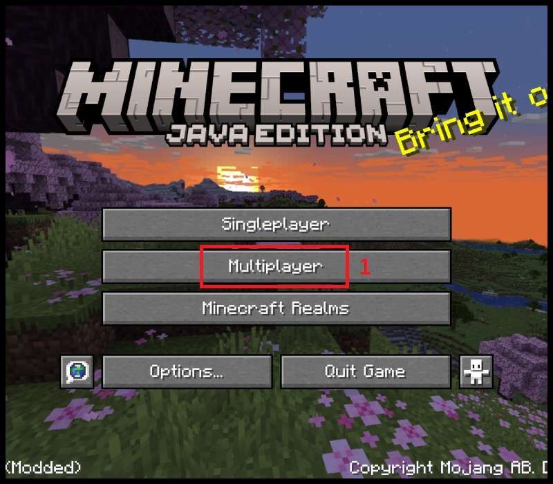 Nếu tham gia thế giới LAN của người khác, hãy nhấn Multiplayer