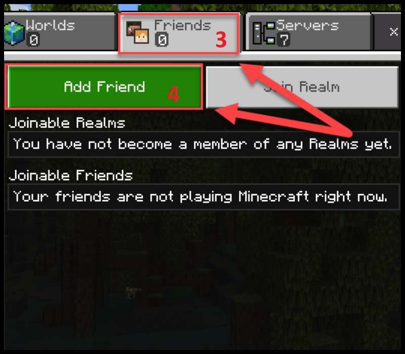 Nhấn vào tab Add Friend