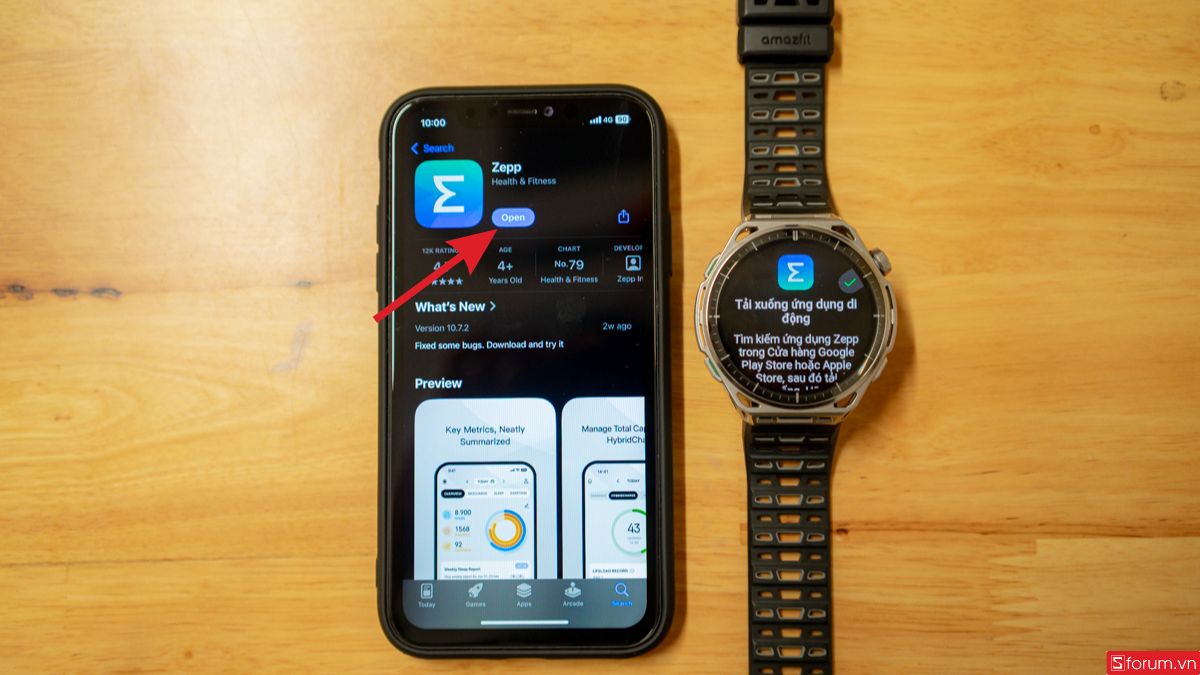 Mở App Store và bắt đầu tải ứng dụng Zepp
