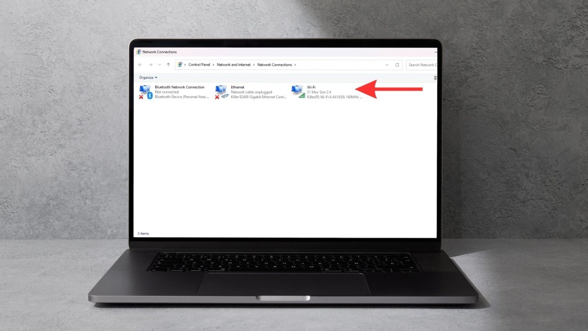 Nhấn chuột phải vào biểu tượng Wifi
