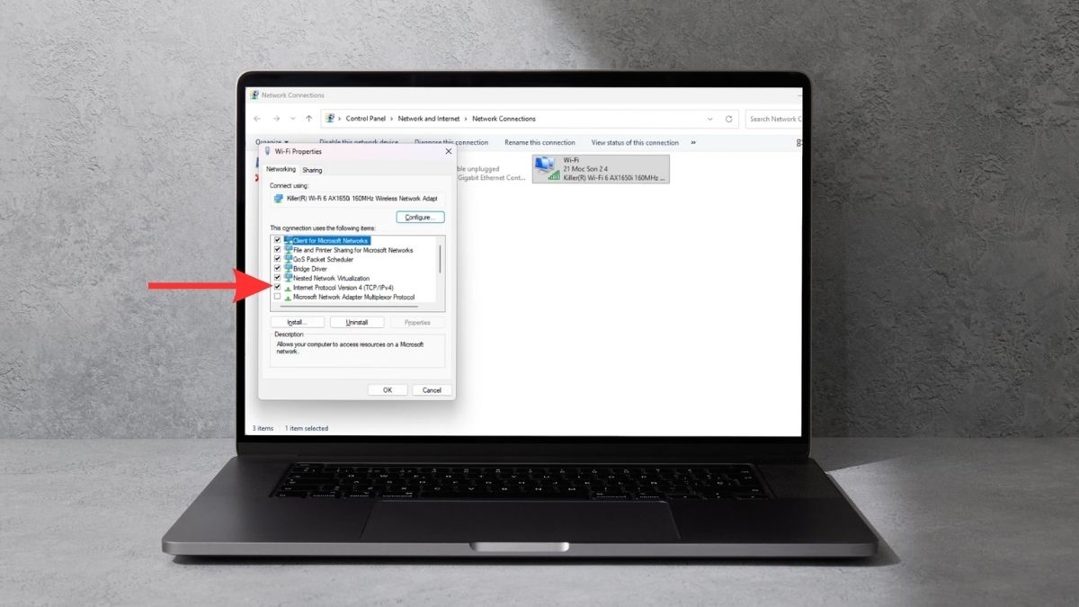 Nhấn đúp chuột vào mục Internet Protocol Version 4 (TCP/IPv4)