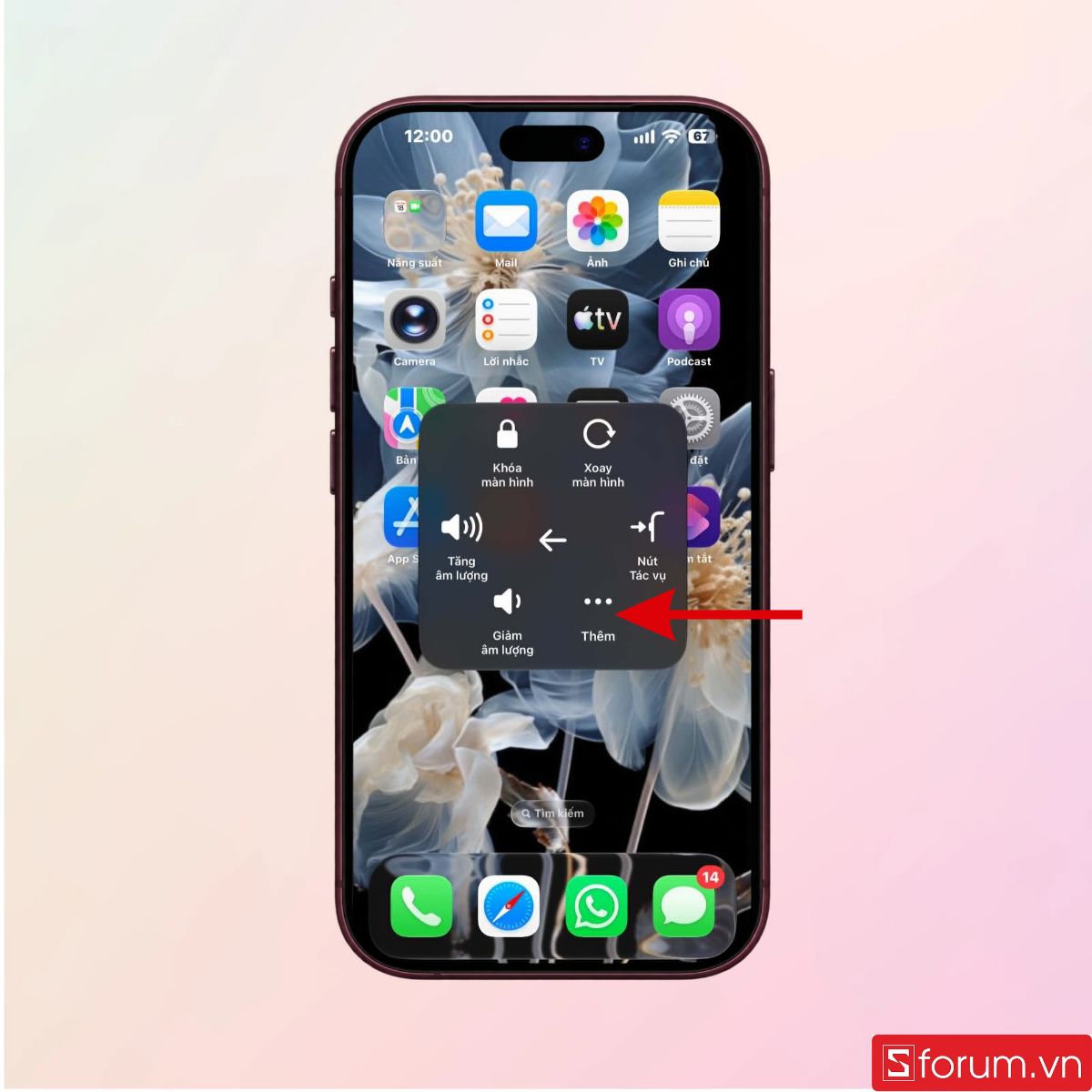 Chọn vào mục Thêm