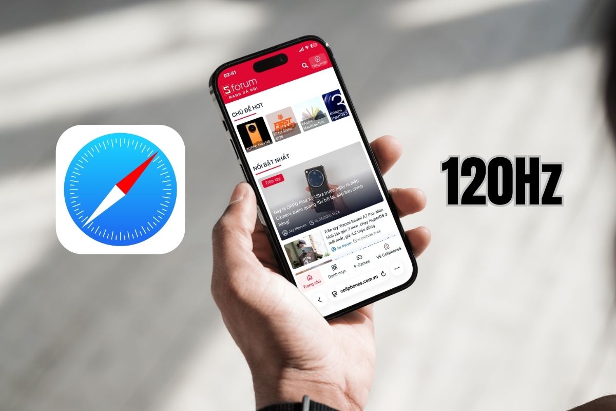 Các thiết bị hỗ trợ bật 120Hz trên Safari