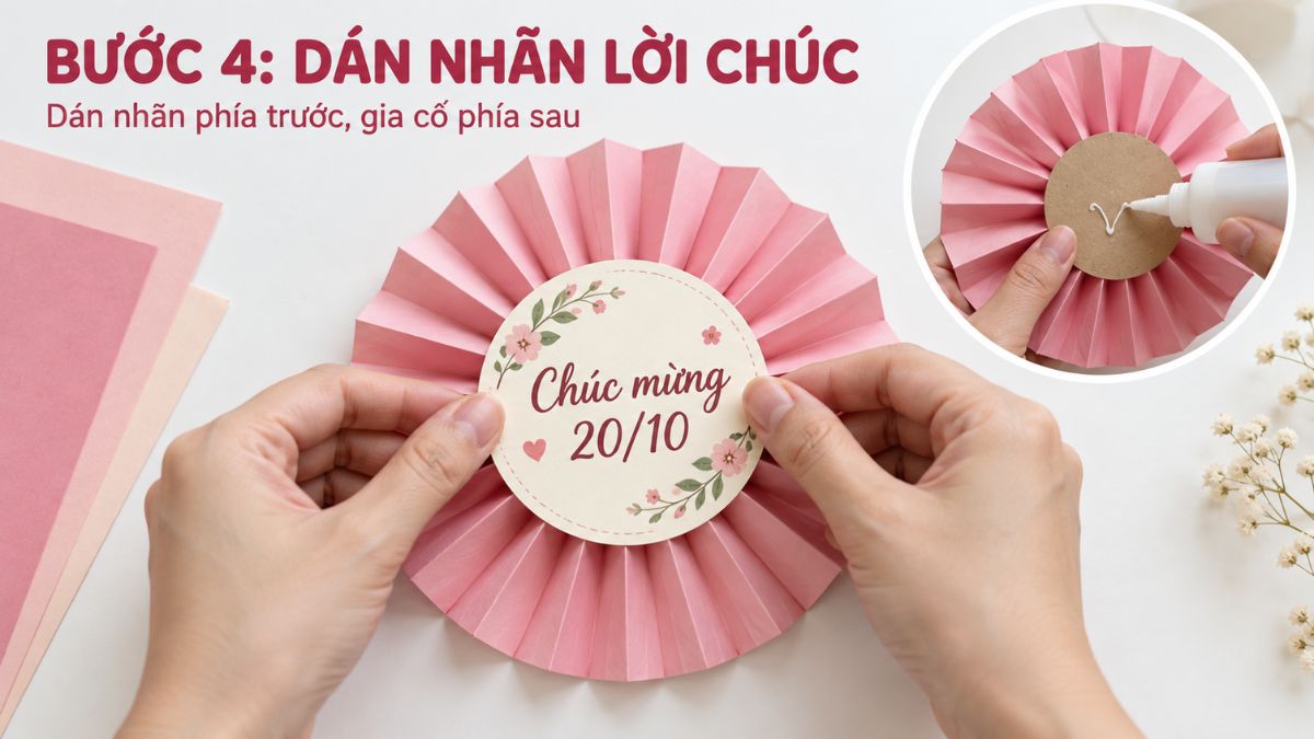Ghi và dán nhãn lời chúc 20/10