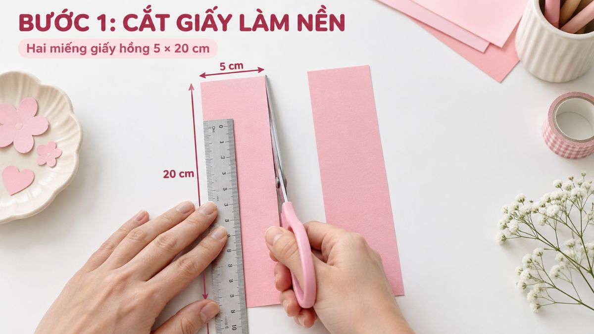 Bắt đầu cắt giấy làm nền