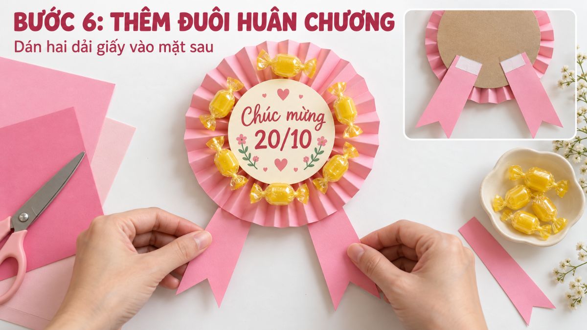 Gắn thêm 2 dải đuôi huân chương