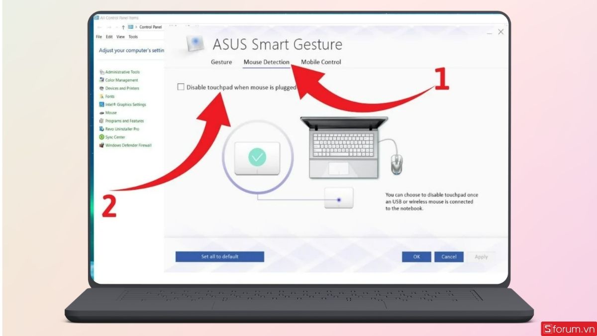 Nhấn mở Mouse Detection