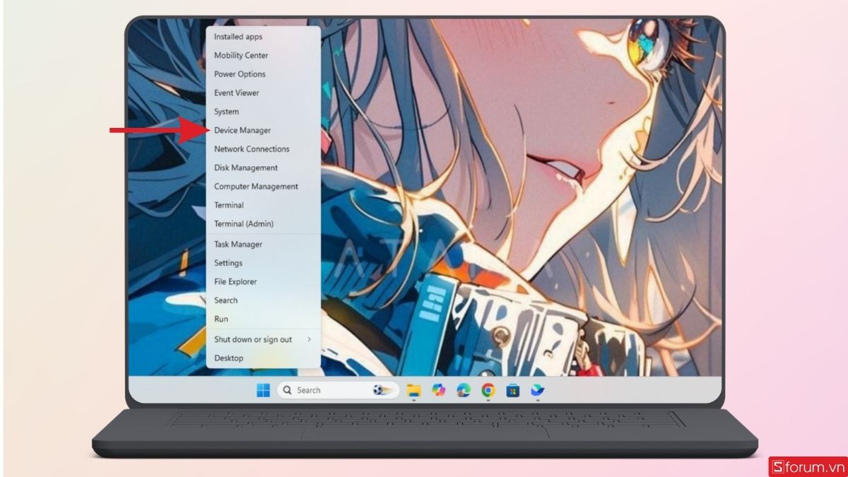 Mở mục Device Manager