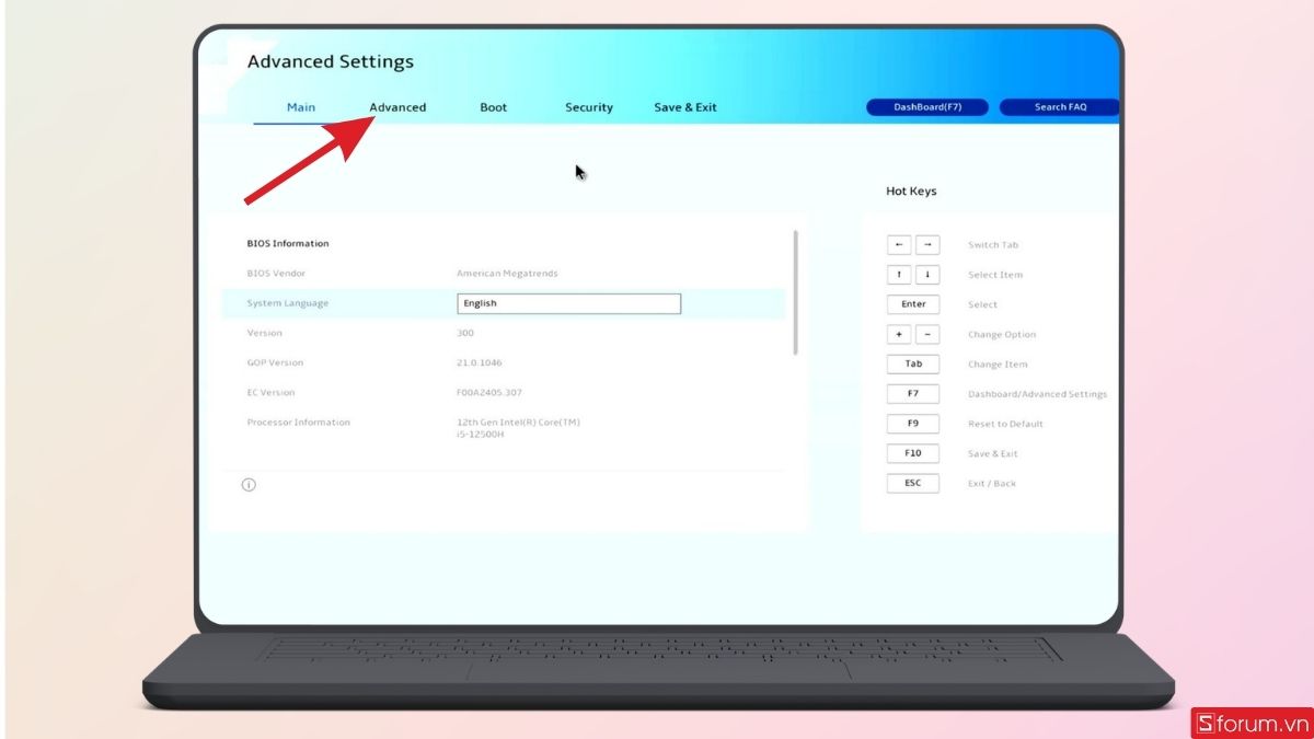 Hướng dẫn cách bật touchpad ASUS trong BIOS