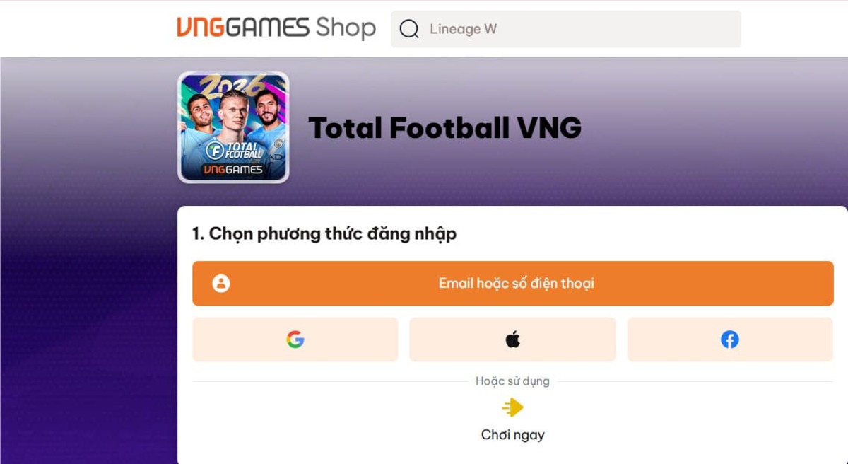 Chọn phương thức đăng nhập vào tài khoản của bạn